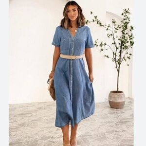 Denim Belted Dress